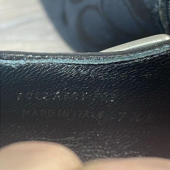 Coach Abby Y2K Black Leather Canvas “C”Monogram Women’s Sz 7.5B Zip Kitten Heels - Picture 12 of 12